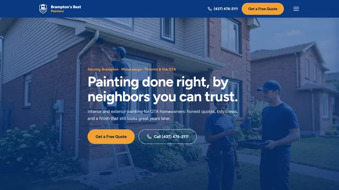 Modern painter website built by Mindstorm AI
